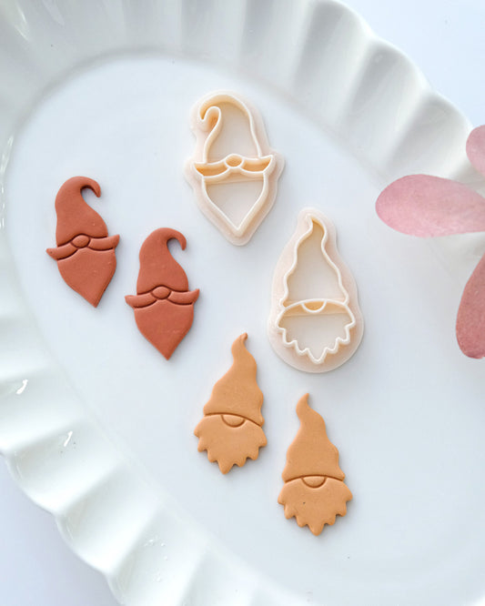 Gnome Santa Claus Christmas Polymer Clay Cutters Set