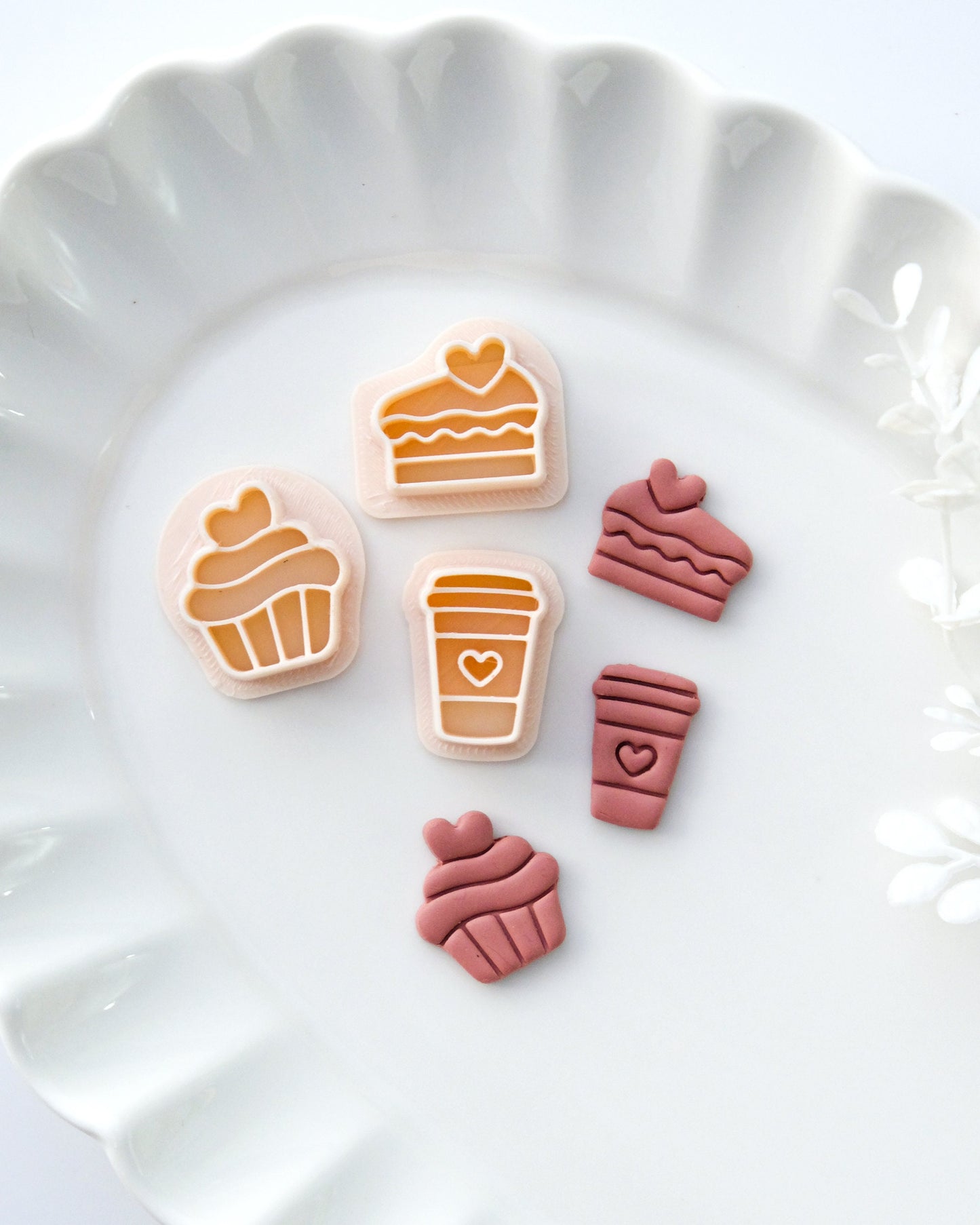 Take Out Coffee Polymer Clay Stud Earring Cutters Set