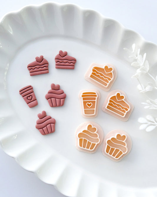 Take Out Coffee Polymer Clay Stud Earring Cutters Set