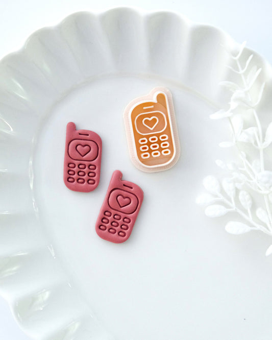 Love Mobile Phone Valentines Day Clay Cutter