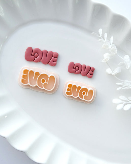 Love Lettering Valentine's Day Polymer Clay Cutters