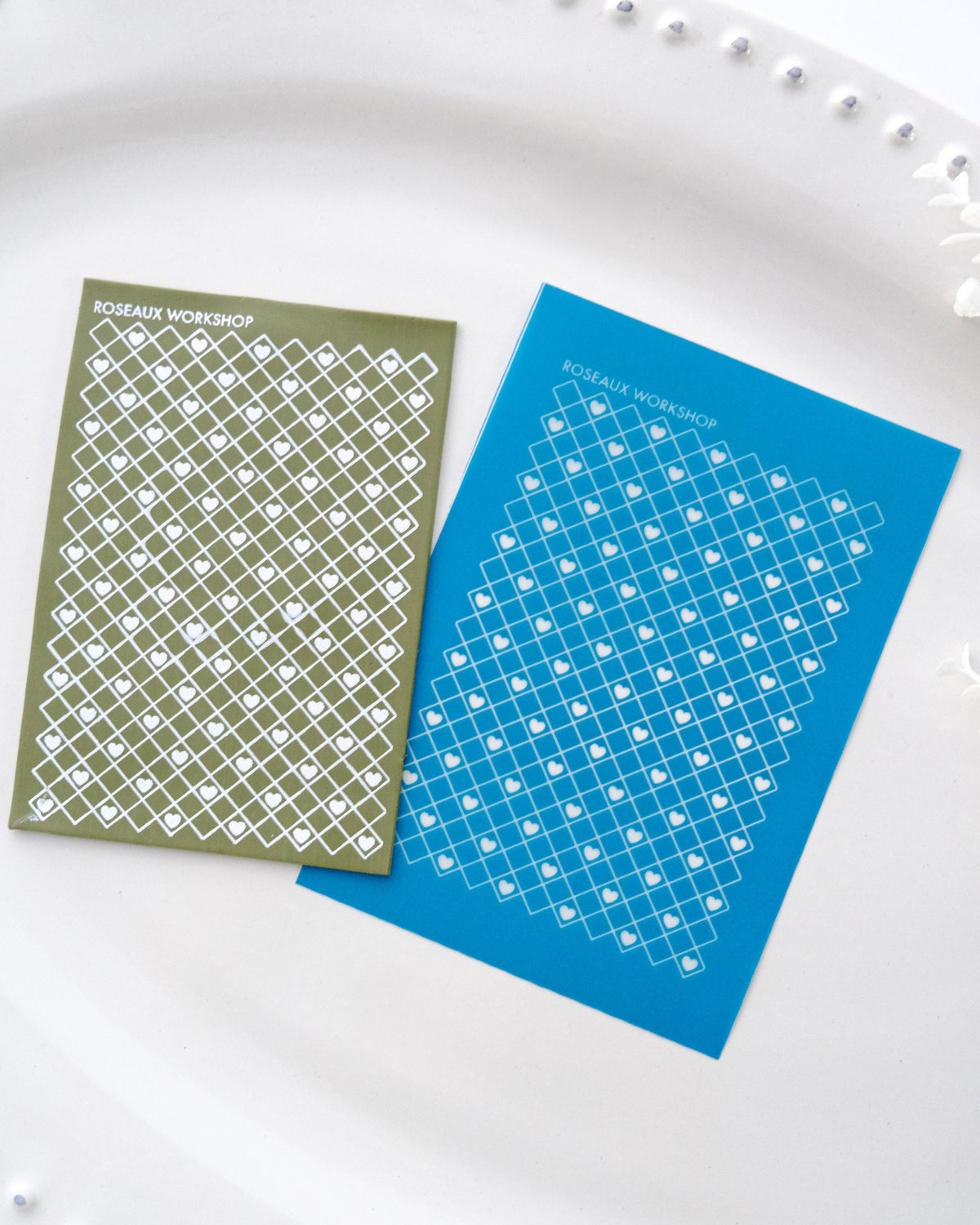 Heart Pattern Silk Screen Stencil for Polymer Clay Earring Making