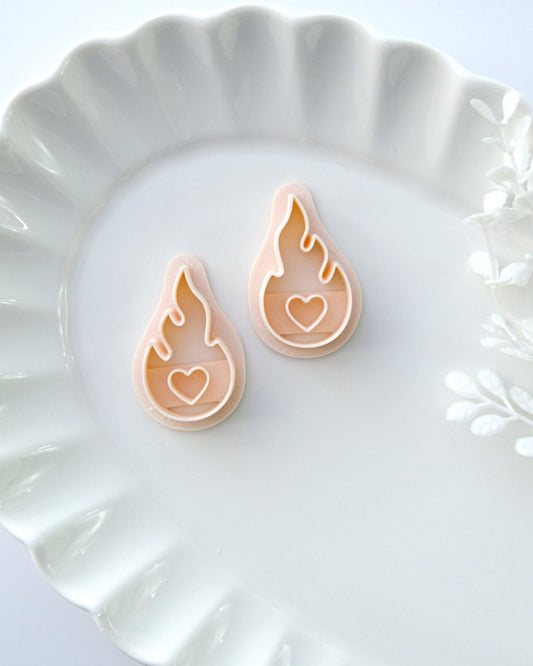 Heart On Fire Valentine's Day Clay Cutters