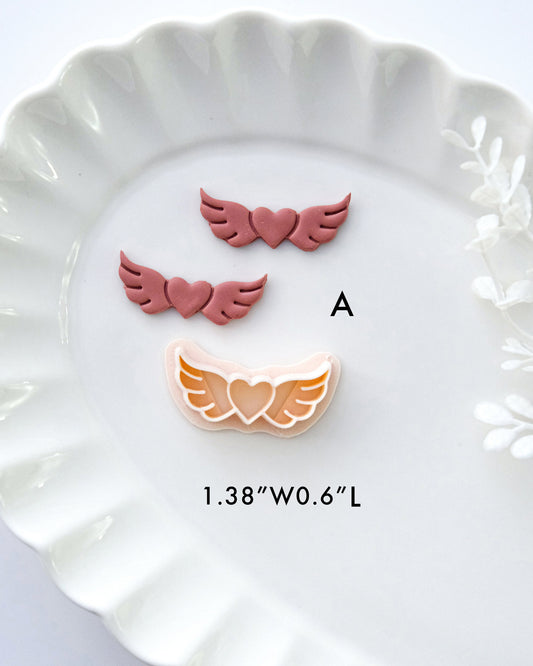 Heart with Angle Wings Clay Cutters Set