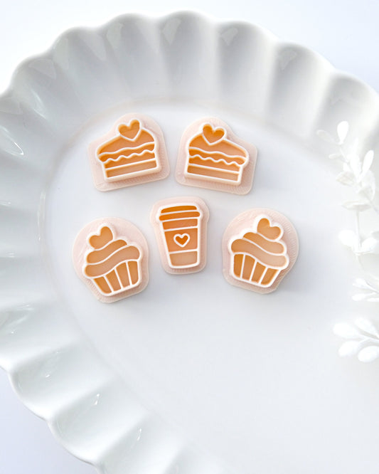 Take Out Coffee Polymer Clay Stud Earring Cutters Set