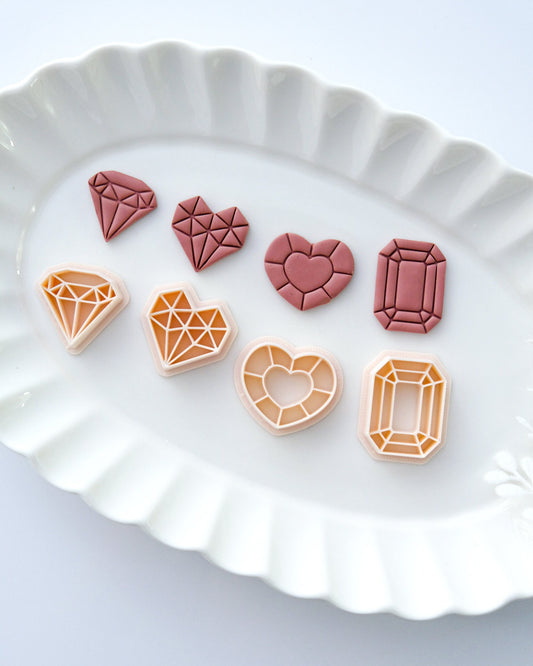 Diamond Valentines Day Polymer Clay Cutters