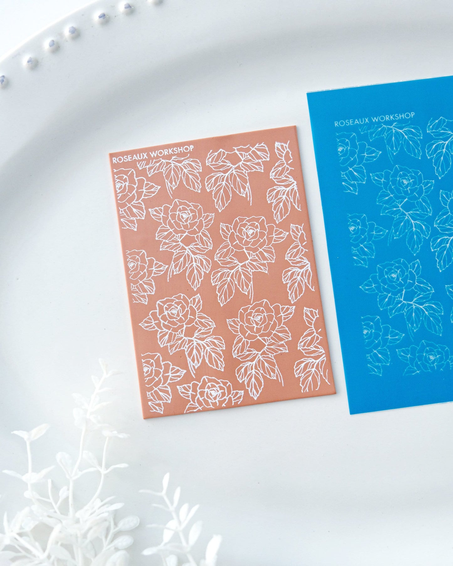 Rose Floral Silk Screen Stencil for Polymer Clay