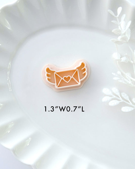Flying Letter Valentines Day Polymer Clay Cutter