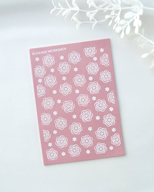 Rose Flower Silk Screen for Polymer Clay