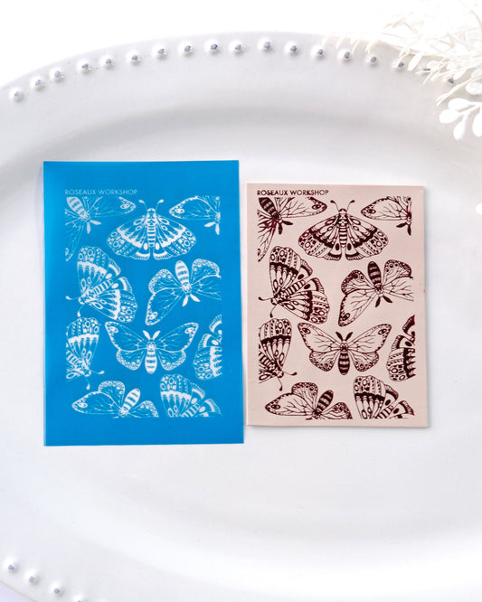 Boho Butterfly Silk Screen Stencils for Polymer Clay