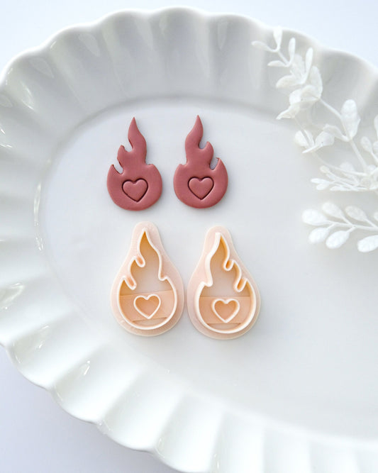 Heart On Fire Valentine's Day Clay Cutters