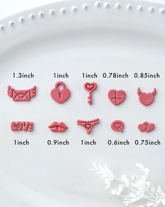 Valentine's Day Polymer Clay Cutters Bundle