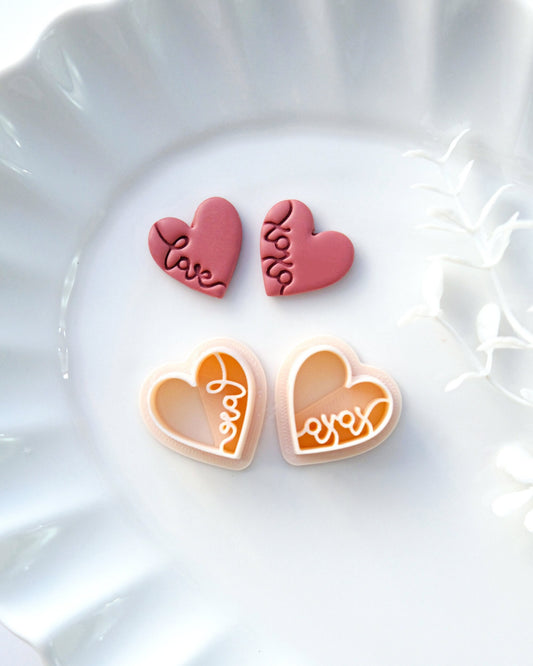 Love Heart Valentines Polymer Clay Cutters