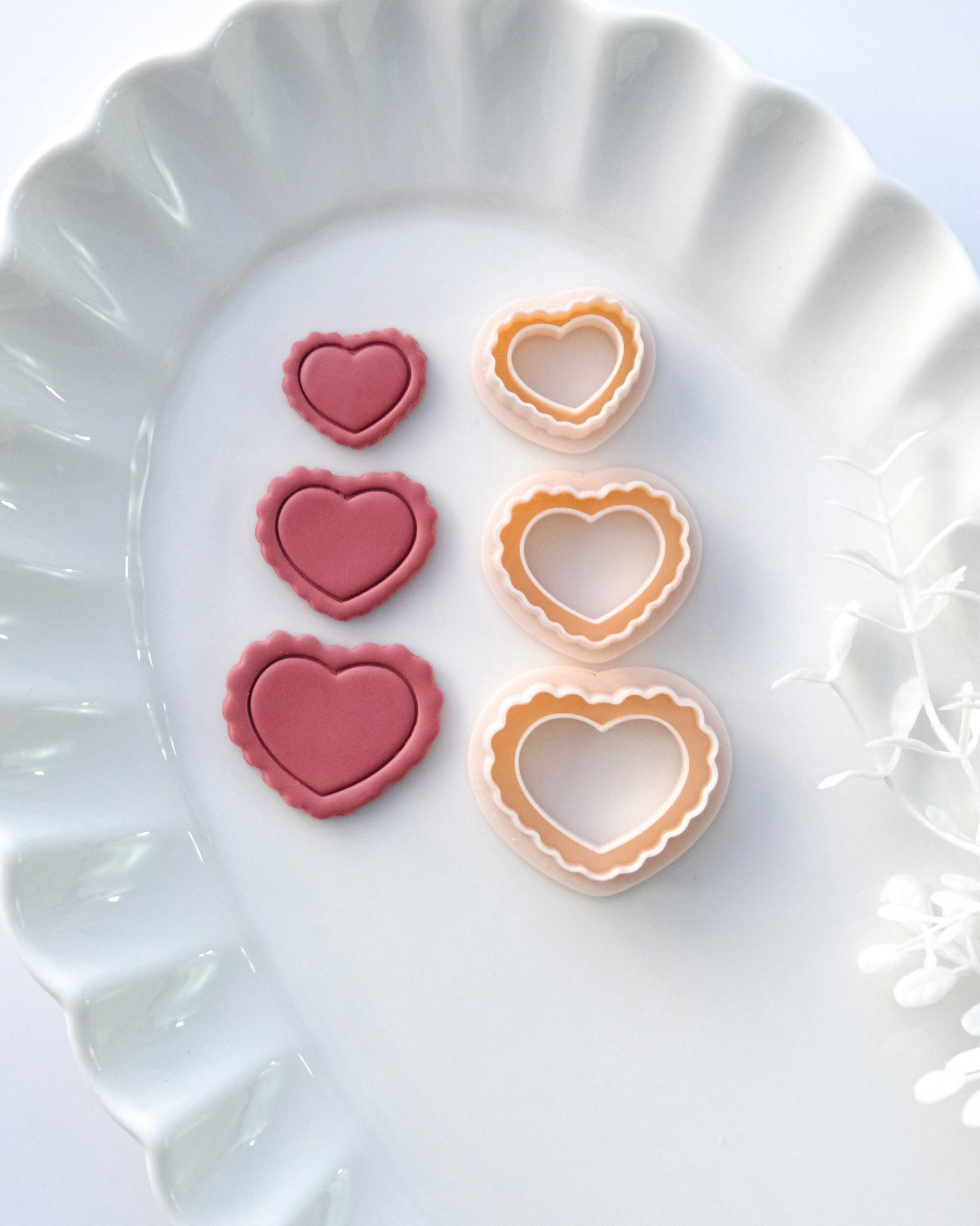 Scalloped Mini Heart Valentines Day Polymer Clay Cutters