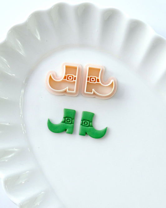 St Patricks Day Leprechaun Boots Polymer Clay Cutters