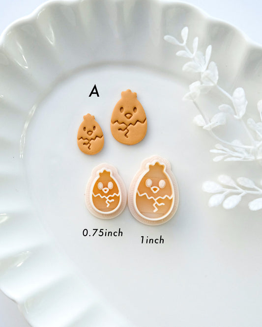 Easter Eggs and Chicken Clay Earring Cutters