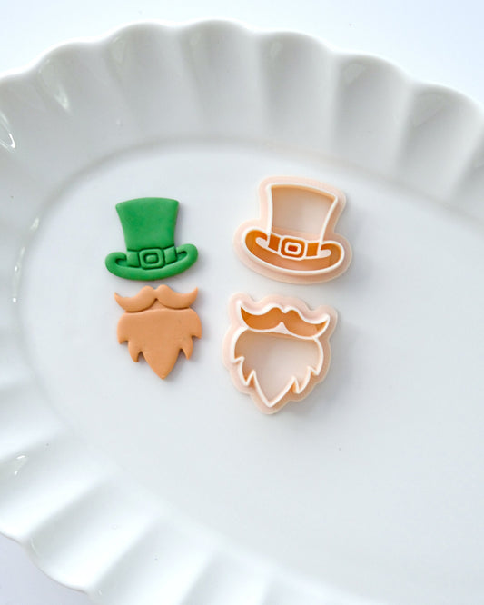 St Patricks Day Hat and Beard Polymer Clay Cutters