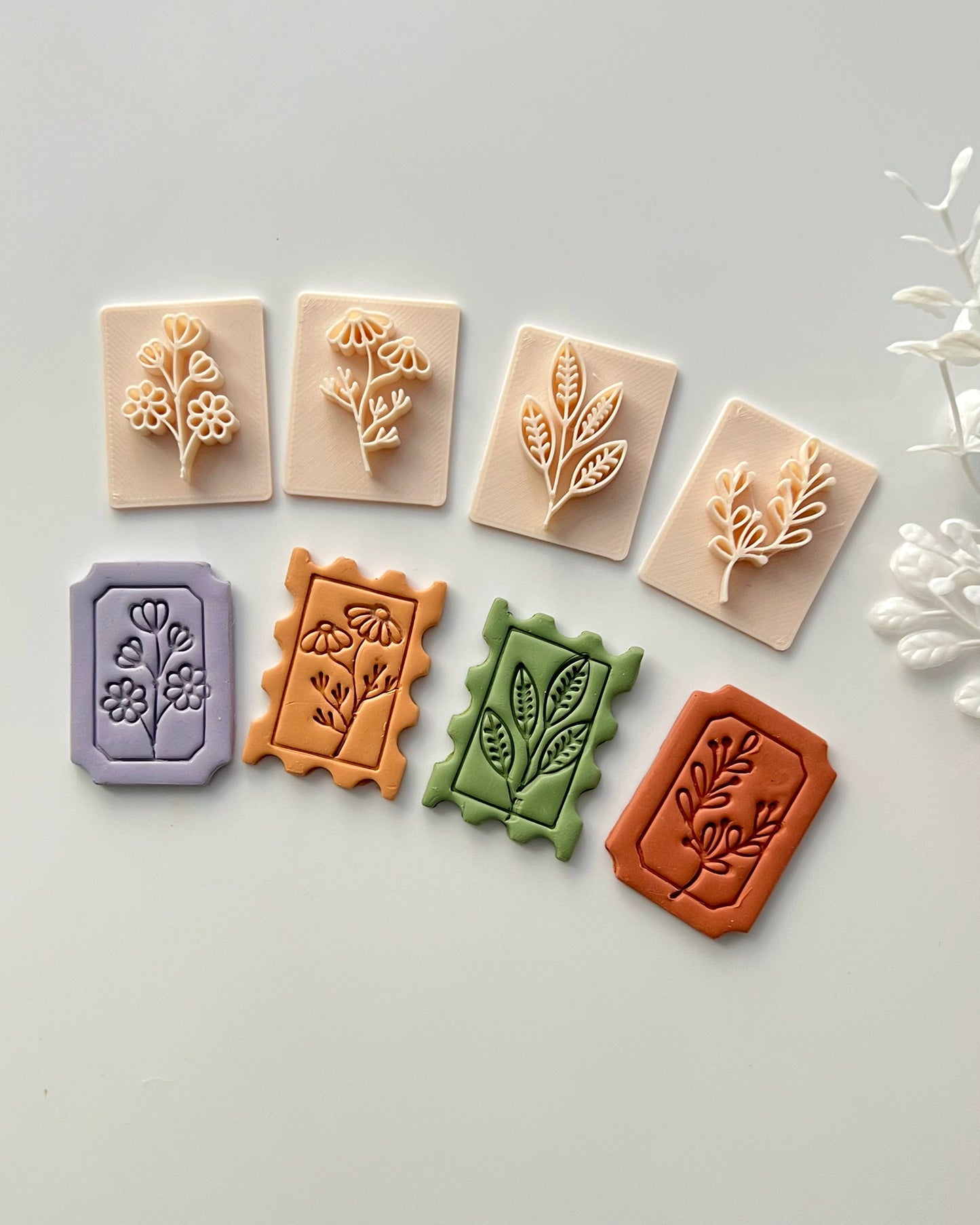 Spring Flower Polymer Clay Stamps