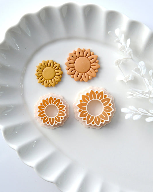 Spring Sunflower Clay Earring Cutter