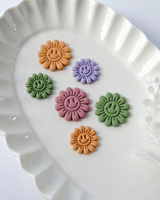 Smiley Face Sunflower Clay Earring Cutters