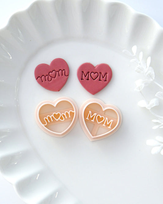 Mom Heart Polymer Clay Cutters