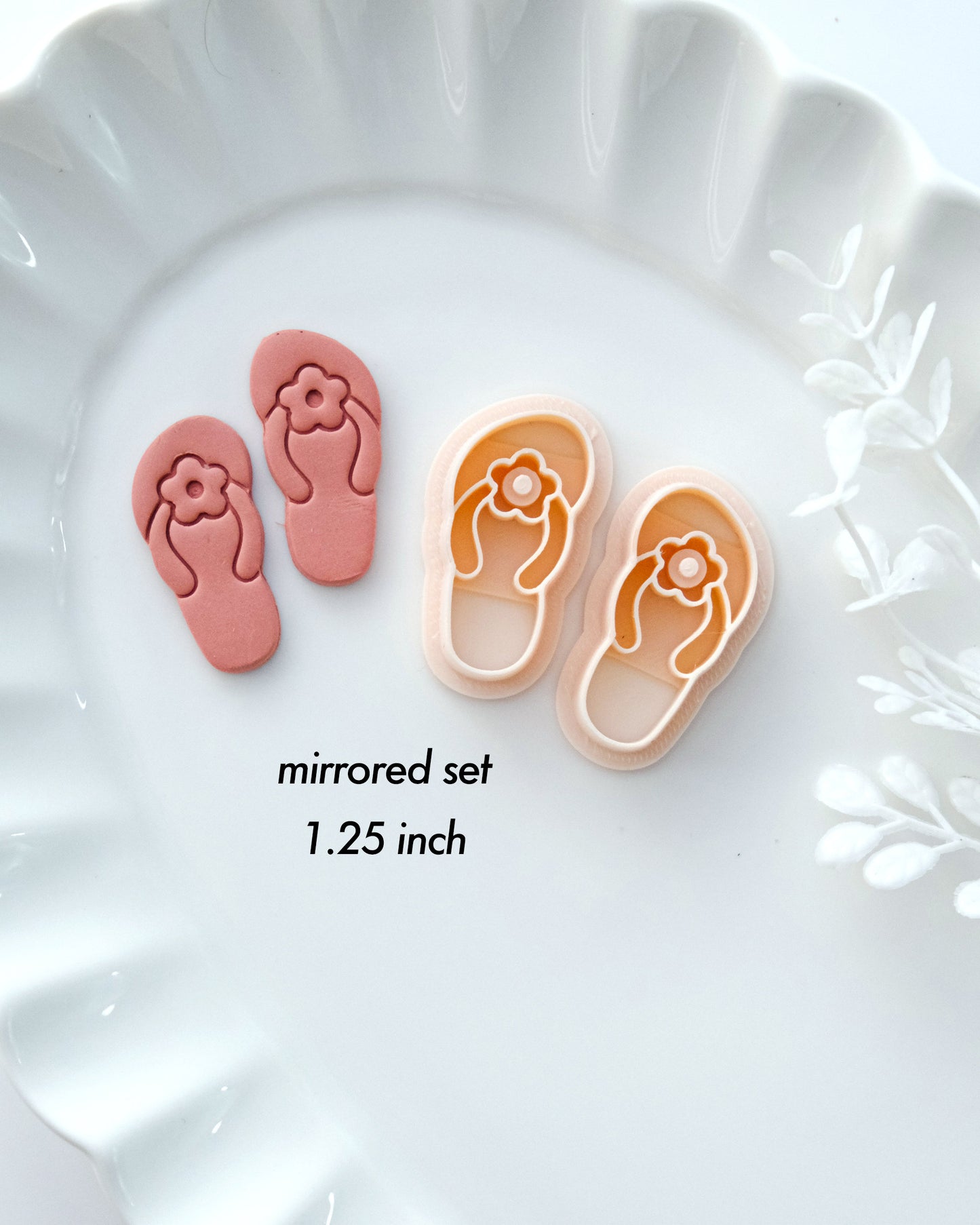 Flower Flip Flops Polymer Clay Cutters