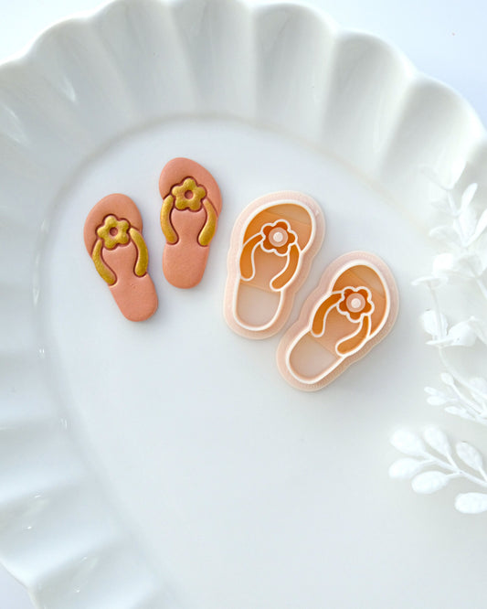 Flower Flip Flops Polymer Clay Cutters