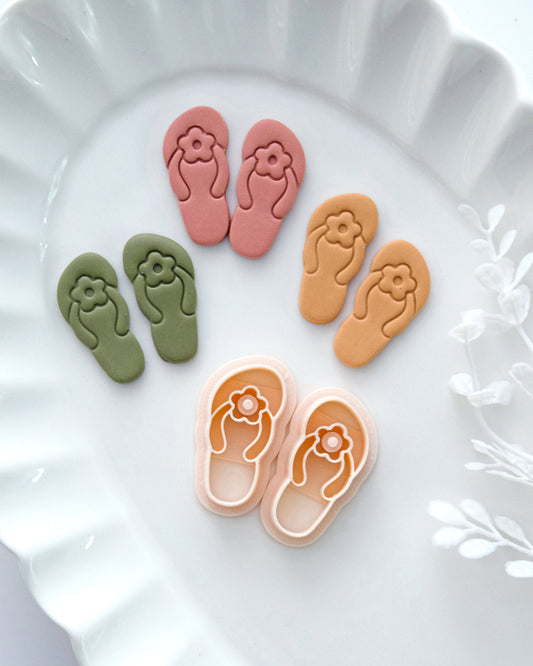 Flower Flip Flops Polymer Clay Cutters