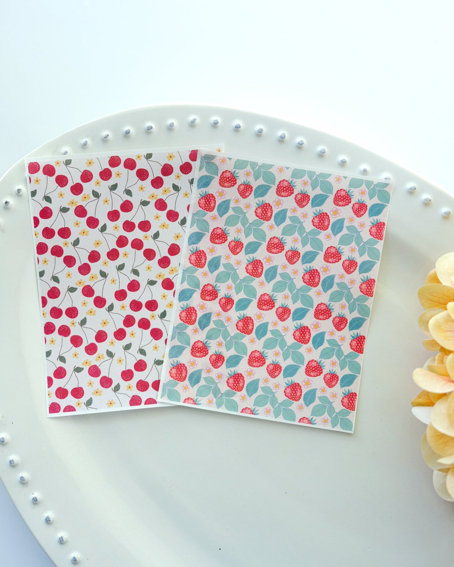 Fruit Strawberry Pattern Clay Transfer Paper