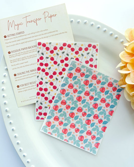 Fruit Strawberry Pattern Clay Transfer Paper