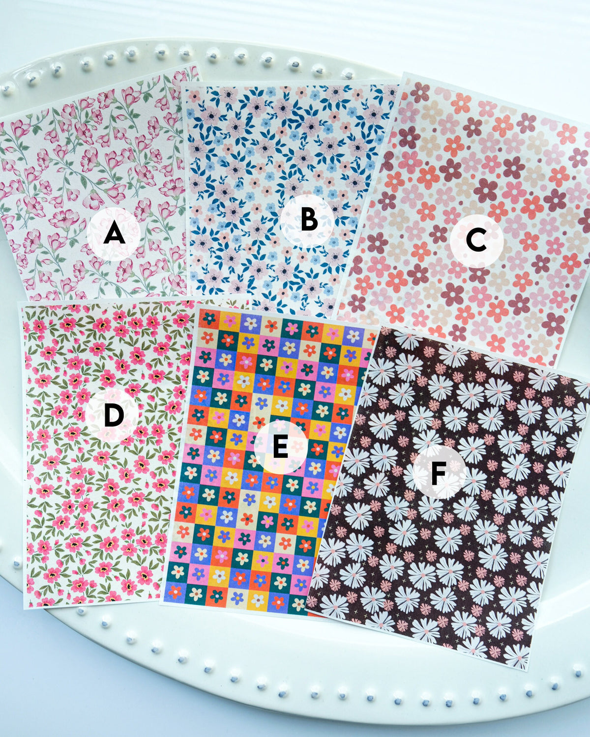 Floral Clay Transfer Papers