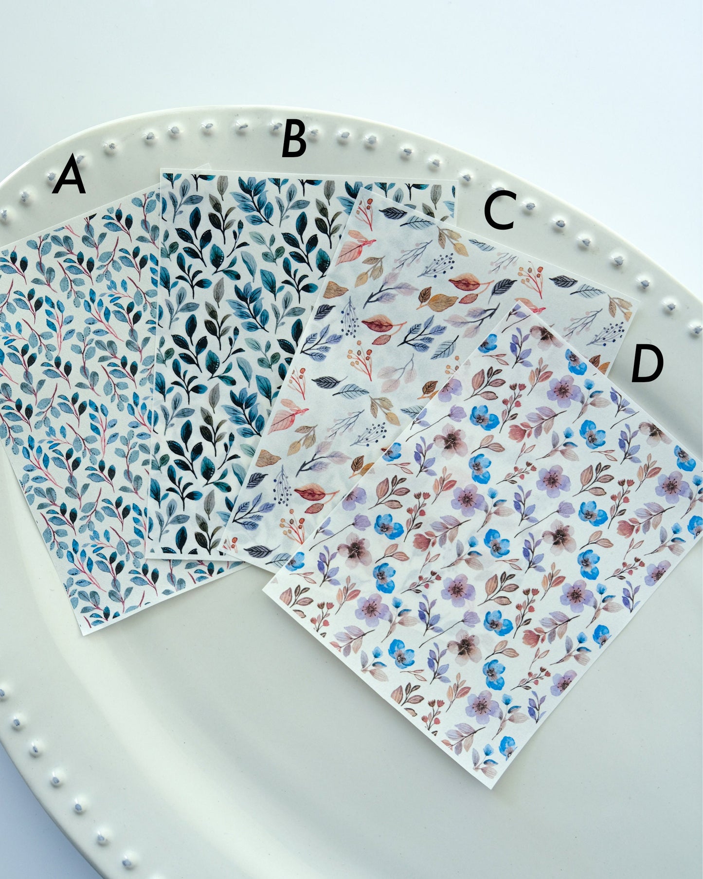 Watercolor Leaf Clay Transfer Sheet