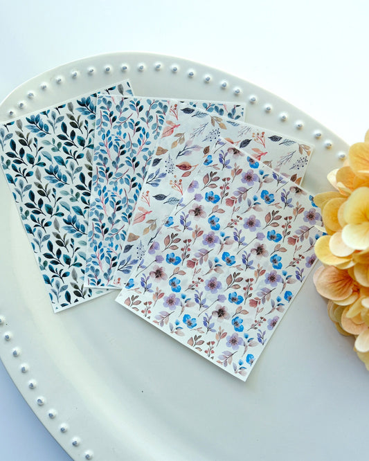 Watercolor Leaf Clay Transfer Sheet