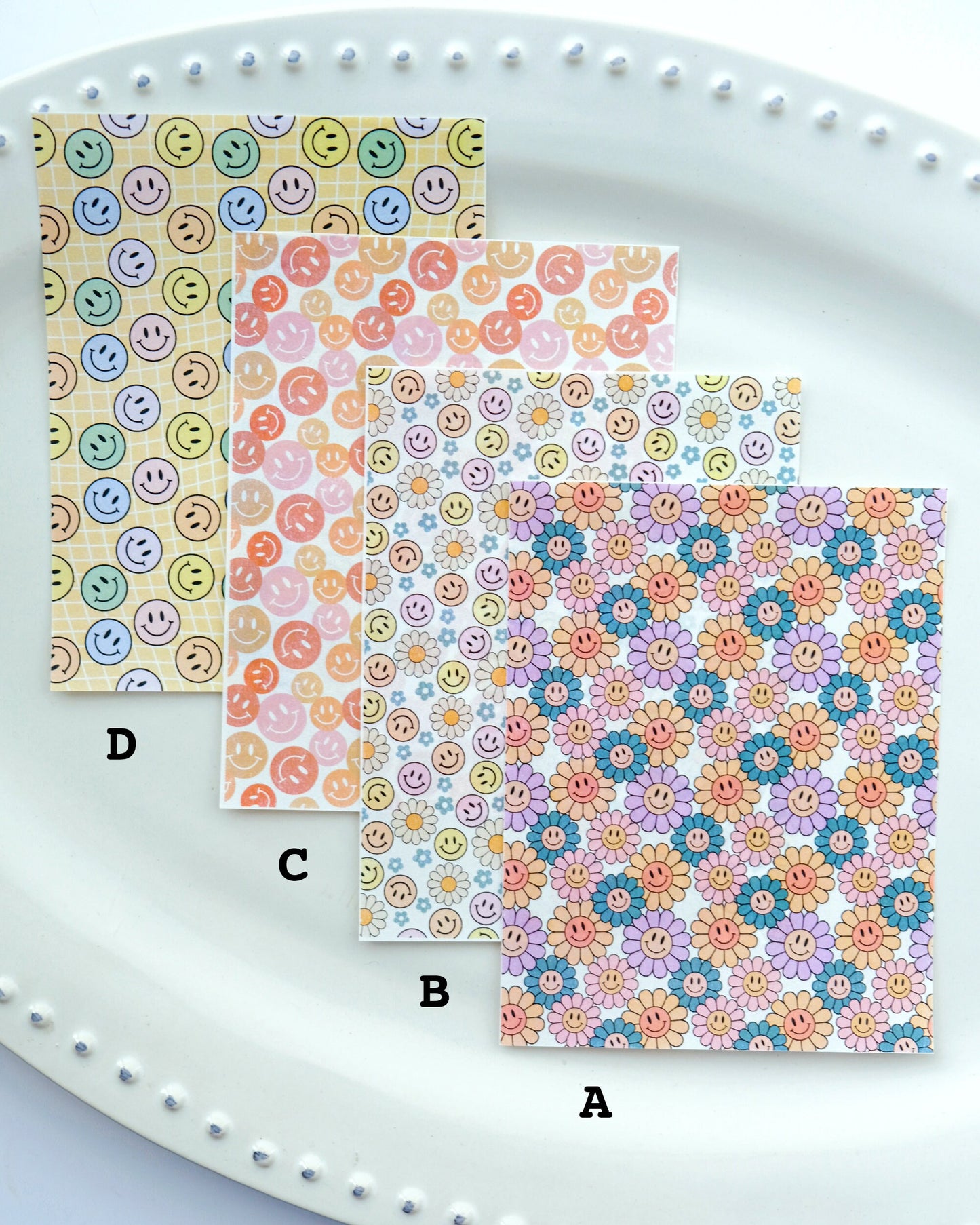 Groovy Retro Pattern Clay Transfer Paper