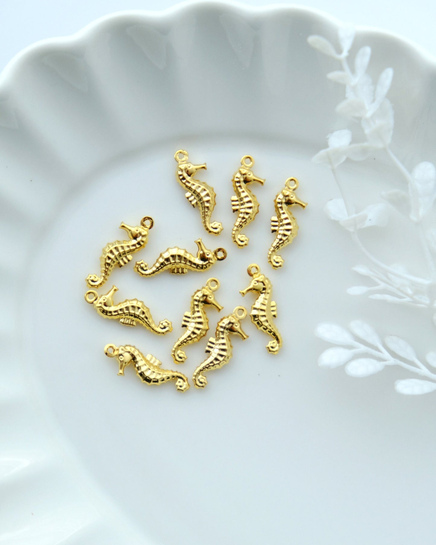 14K Gold Plated Seahorse Charms