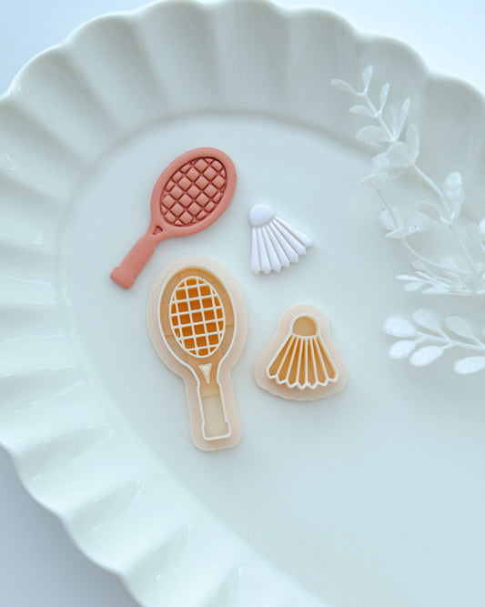 Badminton Shuttlecock and Racket Polymer Clay Cutters
