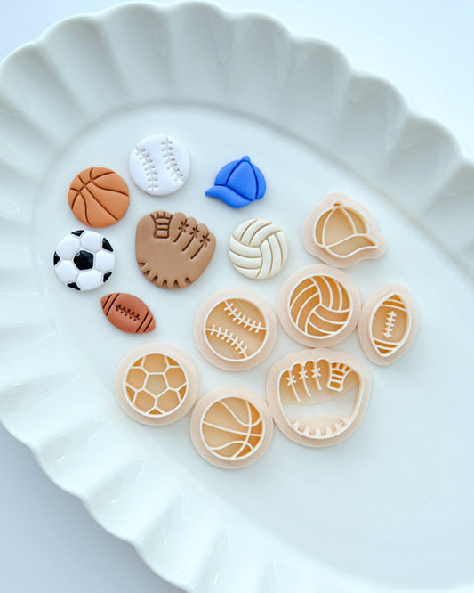 Sports Balls Stud Polymer Clay Cutters Set