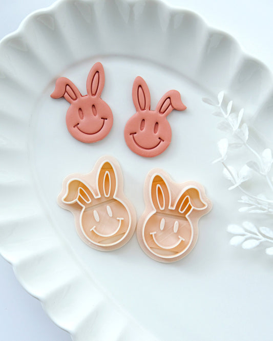 Bunny Smiley Face Polymer Clay Cutters
