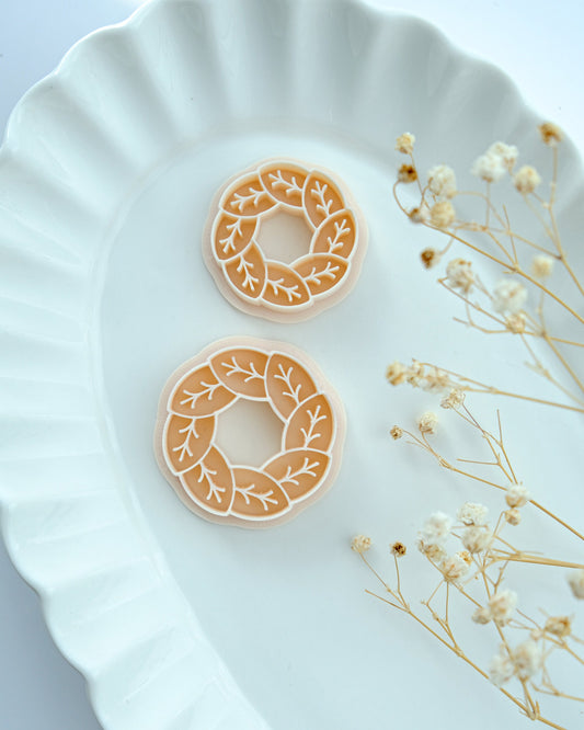 Fall Leaf Wreath Polymer Clay Cutters