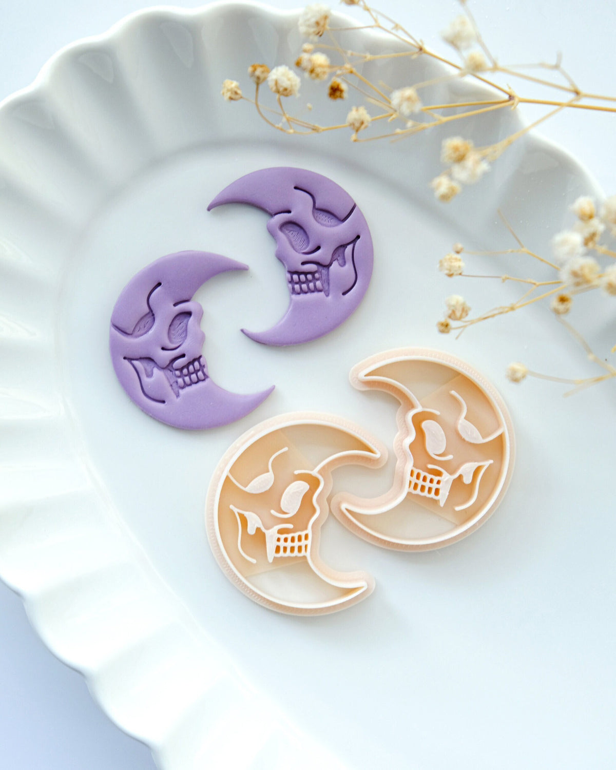 Halloween Skull Moon Polymer Clay Cutters