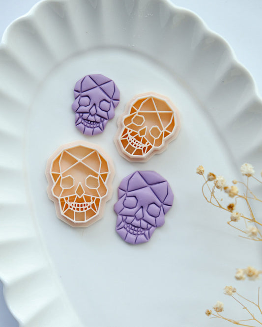 Halloween Geometric Skull Clay Cutters