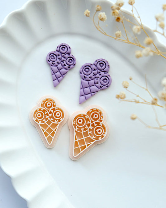 Spooky Eyeballs Ice Cream Polymer Clay Cutters