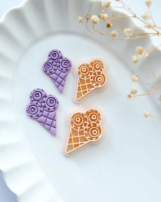 Spooky Eyeballs Ice Cream Polymer Clay Cutters