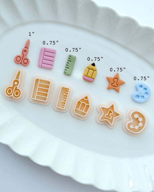 Back to School Stud Polymer Clay Cutters Set