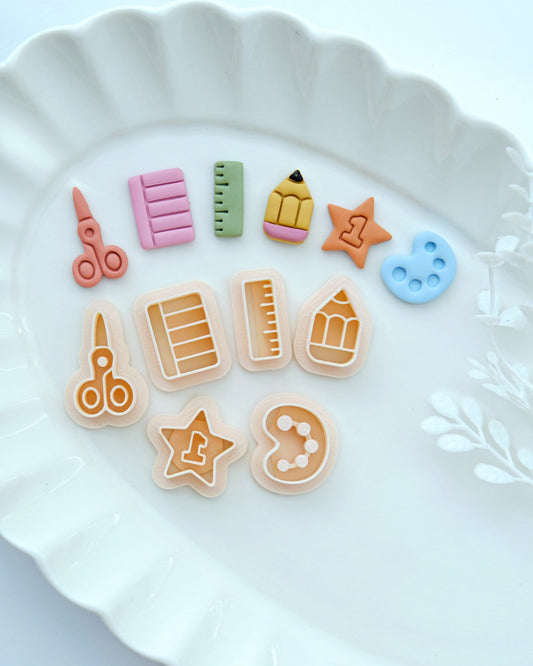 Back to School Stud Polymer Clay Cutters Set