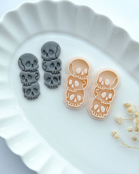 Skull Stack Halloween Clay Cutters