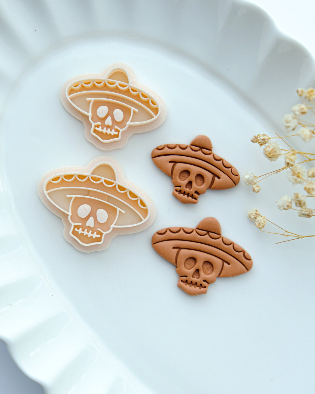 Halloween Sombrero Skull Clay Cutters