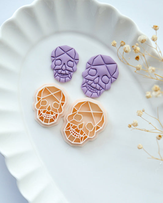 Halloween Geometric Skull Clay Cutters