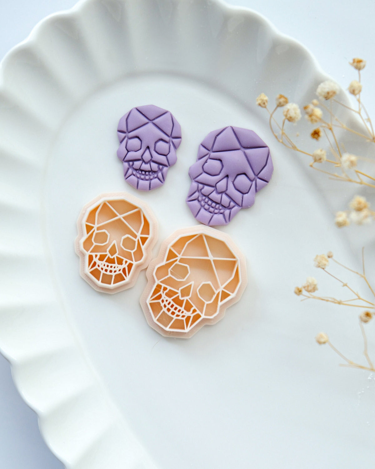 Geometric Skull Clay Cutters