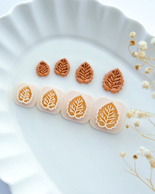 Mini Embossing Leaf Clay Cutters